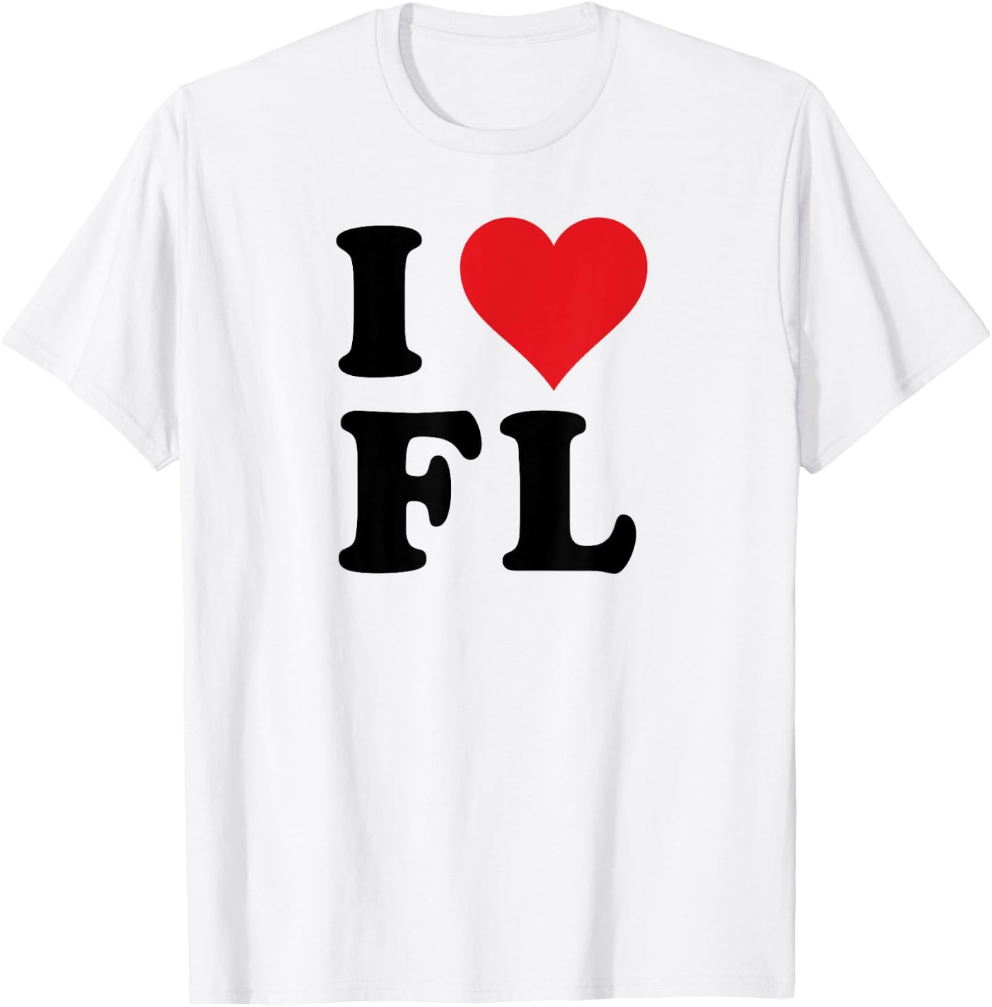 I Heart FL Initials I Love F.L. First And Last Name F L T-Shirt - T-Shirt | White