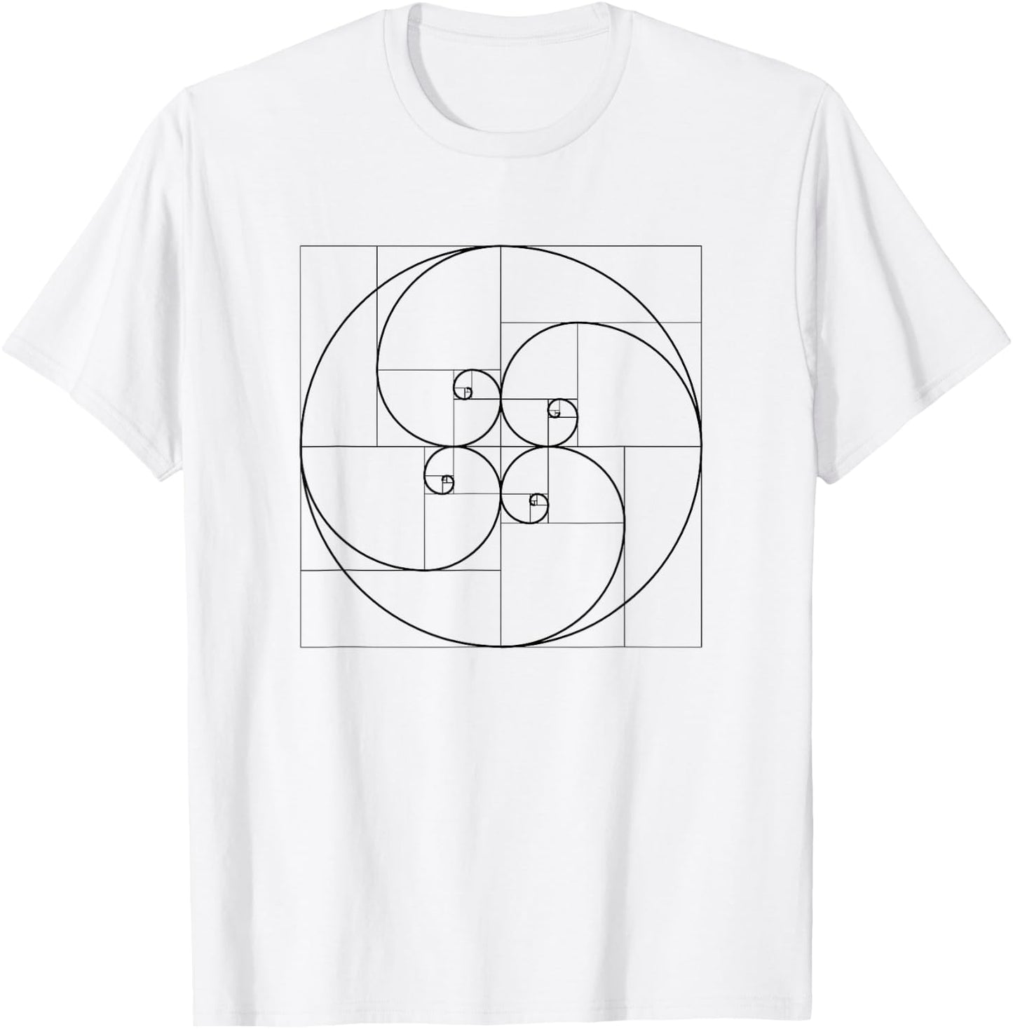 Fibonacci Spiral Golden Ratio Geometry Architecture Phi T-Shirt - T-Shirt | White