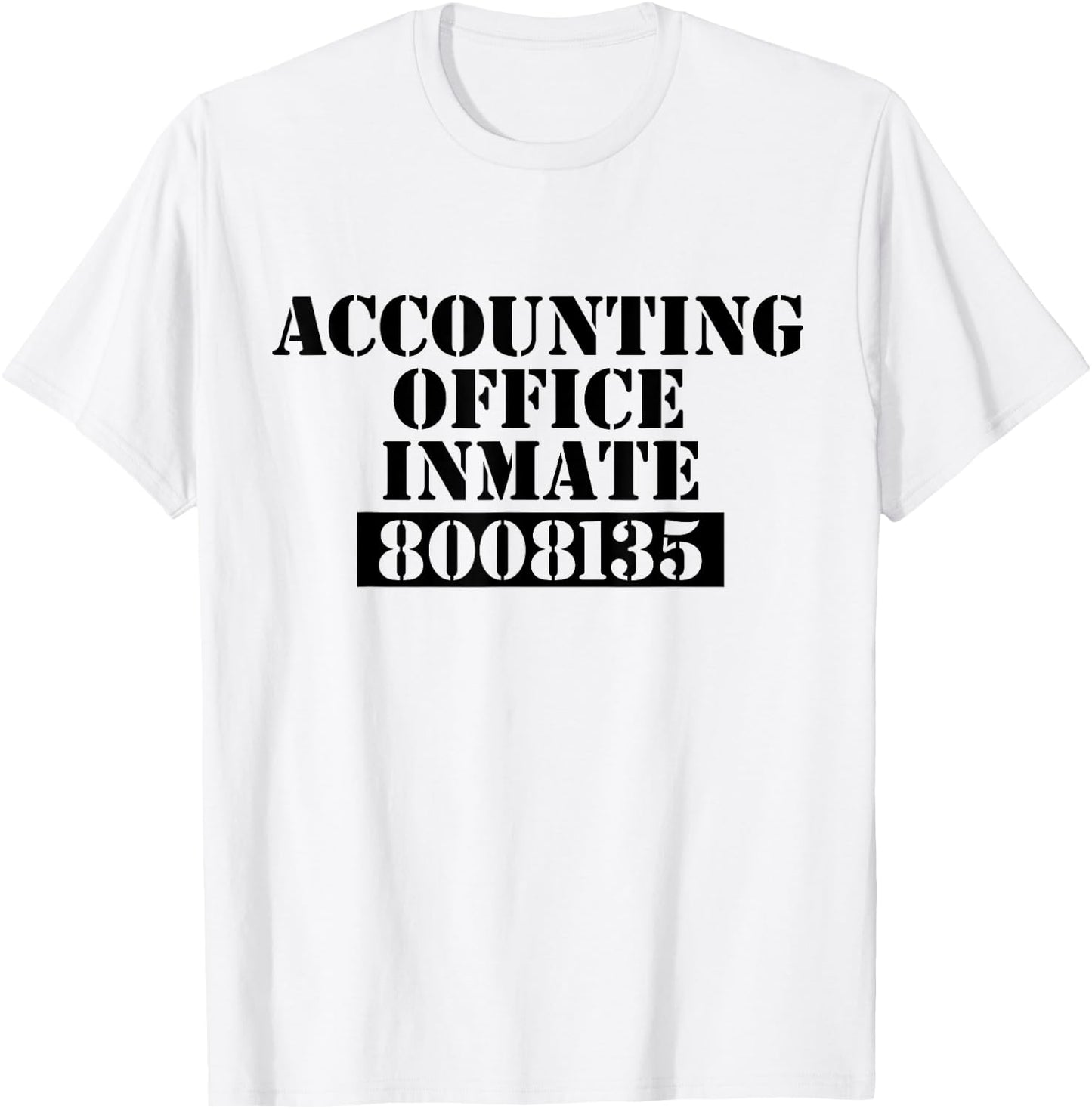 Accountant Costume Accounting Office Inmate Costume T-Shirt - T-Shirt | White