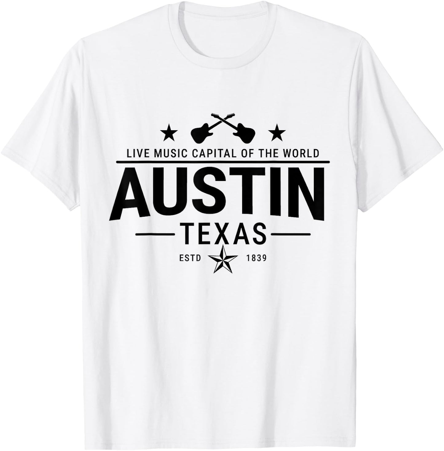 Austin Texas Live Music Capital of the World Souvenir T-Shirt - T-Shirt | White