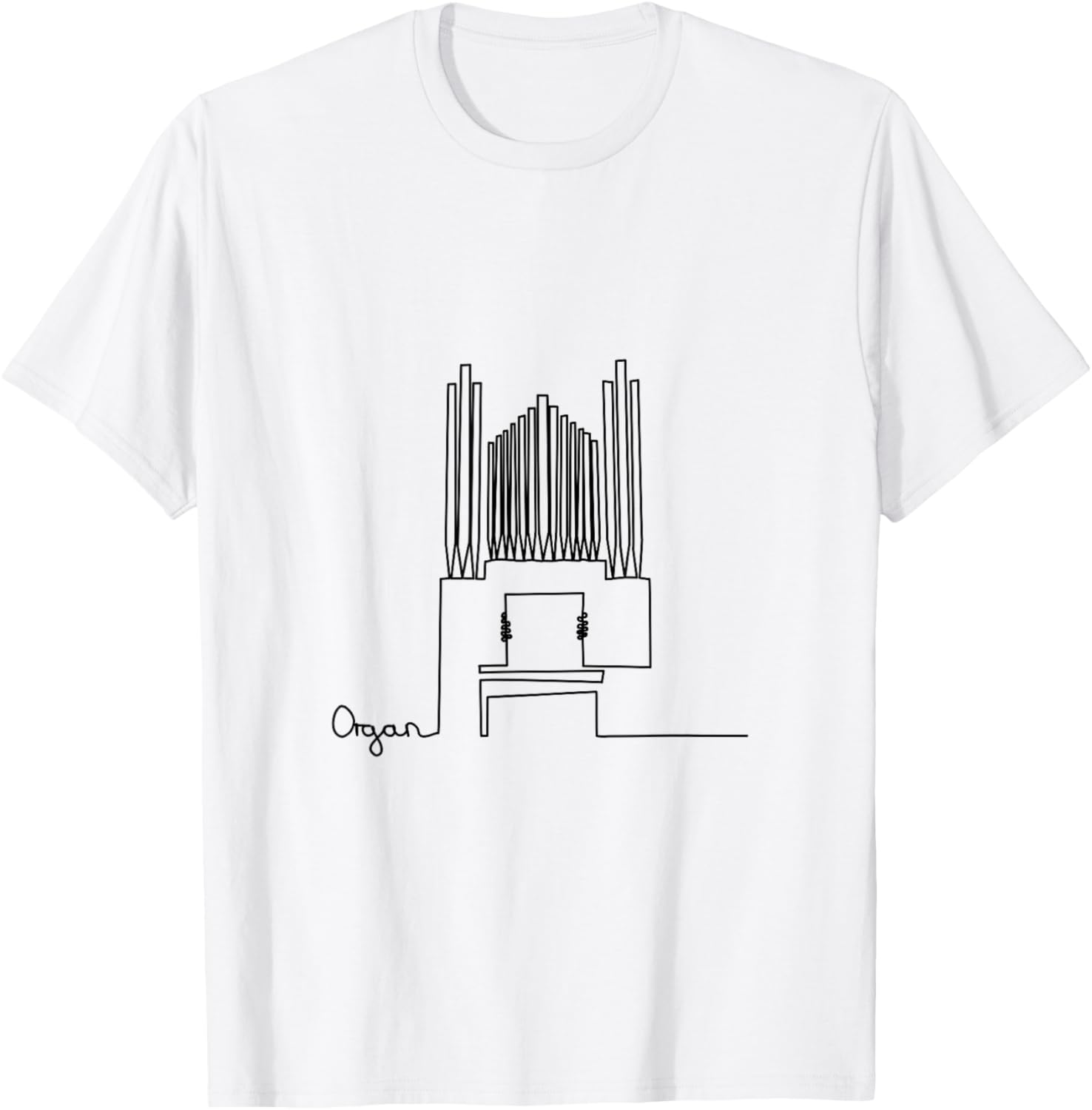 Organist Musician Design One Line Organ Player T-Shirt - T-Shirt | White