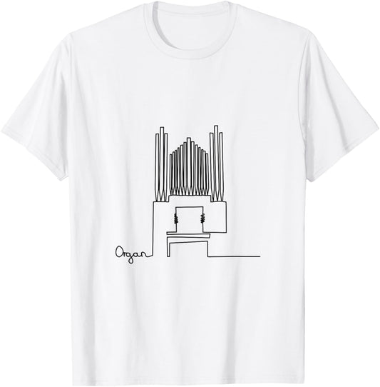 Organist Musician Design One Line Organ Player T-Shirt - T-Shirt | White