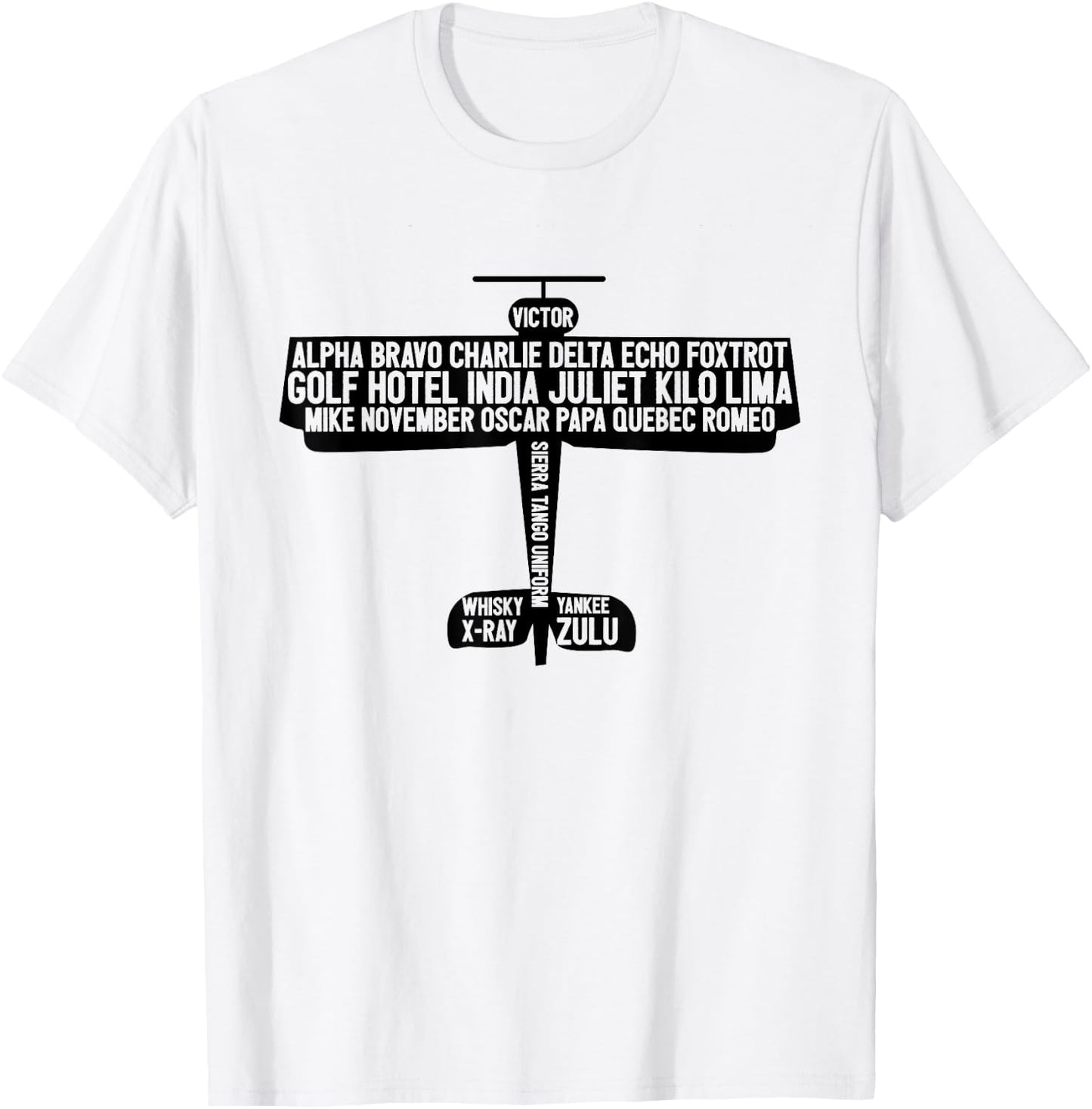 Airplane Pilot Air Traffic Controller Phonetic Alphabet T-Shirt - T-Shirt | White