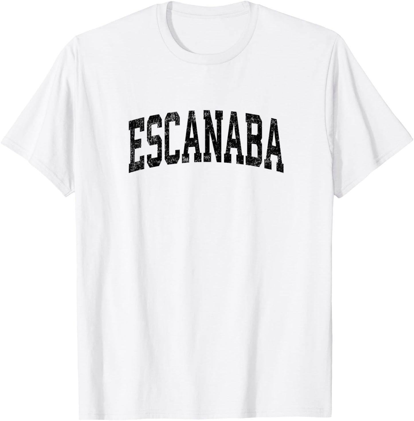 Escanaba Michigan MI Vintage Athletic Sports Black Design T-Shirt - T-Shirt | White