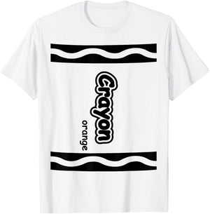 Orange Crayon Easy Halloween Costume Cute T-Shirt - T-Shirt | White