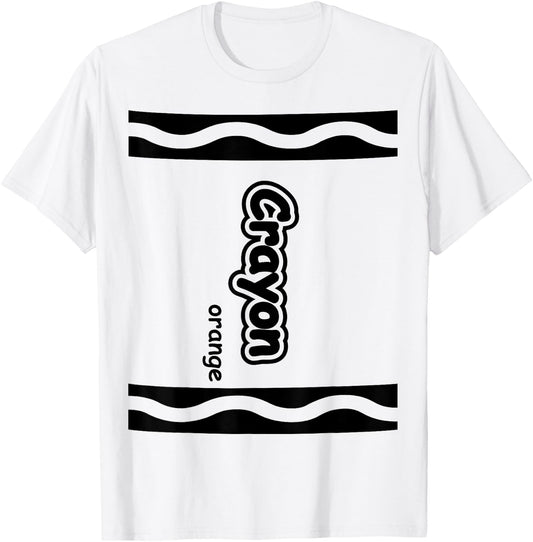 Orange Crayon Easy Halloween Costume Cute T-Shirt - T-Shirt | White