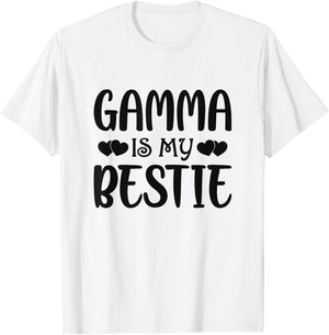 Gamma Is My Bestie Toddler Design from Grandma Grandpa T-Shirt - T-Shirt | White