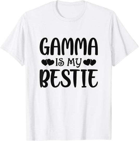 Gamma Is My Bestie Toddler Design from Grandma Grandpa T-Shirt - T-Shirt | White