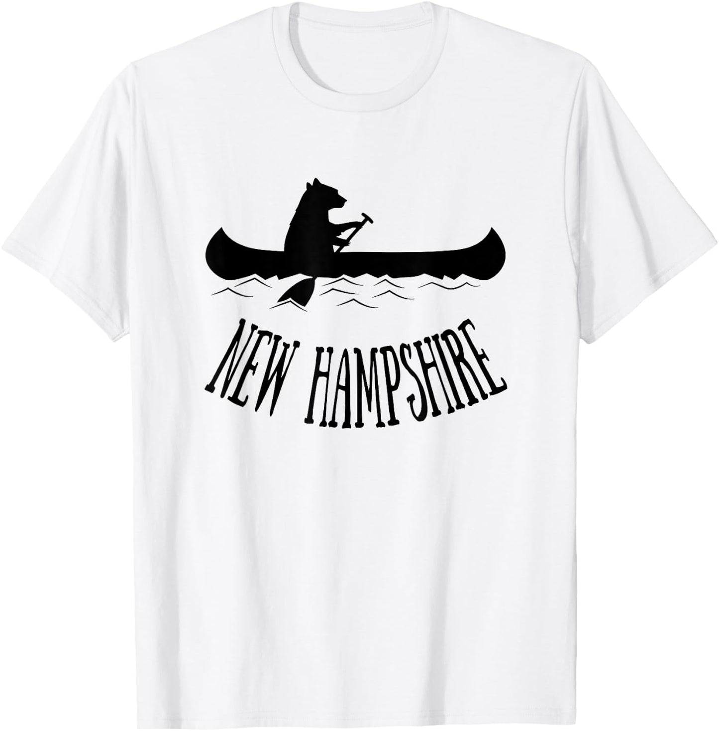 New Hampshire Shirt | NH Bear Canoe Lake T-Shirt - T-Shirt | White
