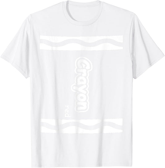 Red Crayon Easy Halloween Costume Cute (Dark) T-Shirt - T-Shirt | White