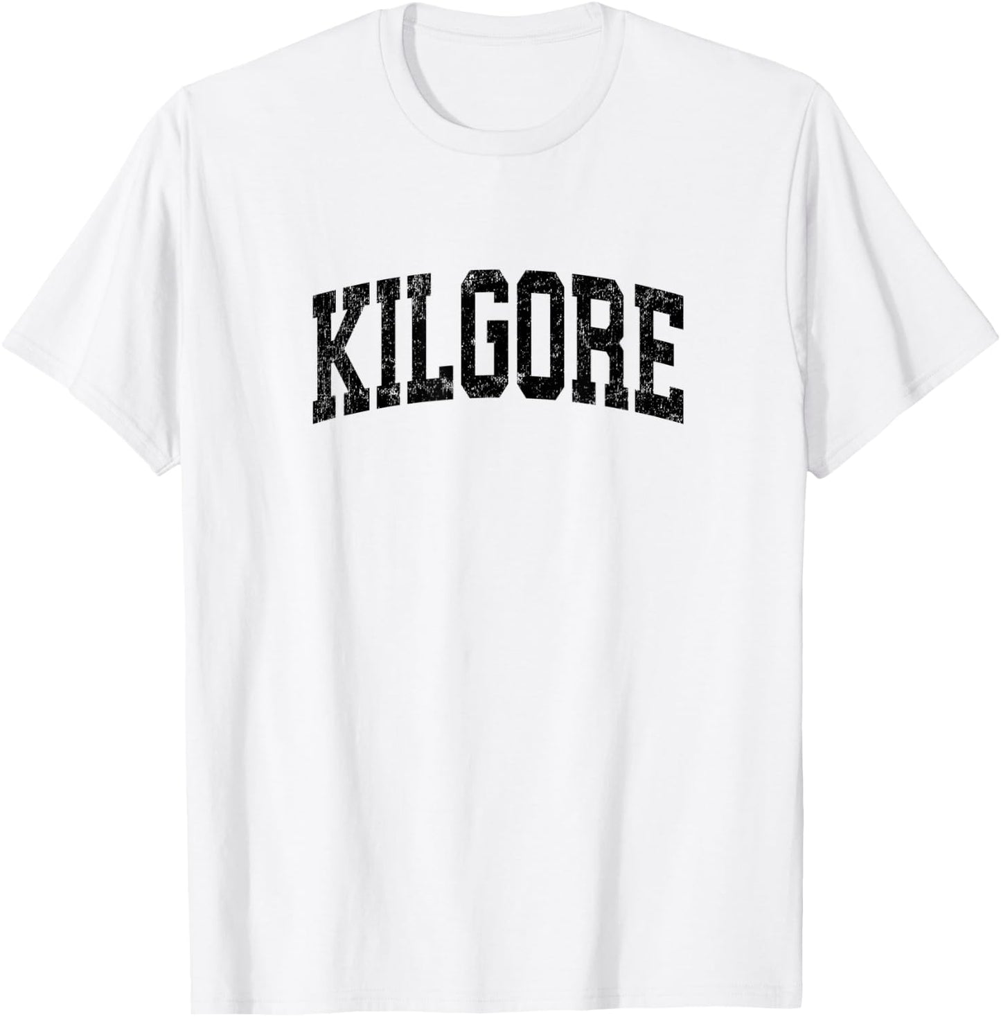 Kilgore Texas TX Vintage Athletic Sports Black Design T-Shirt - T-Shirt | White