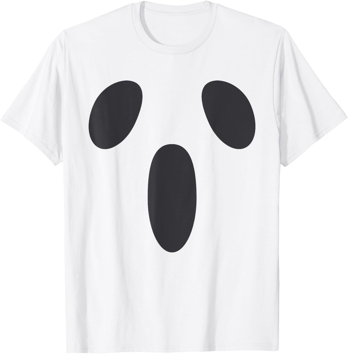 Ghost Silly Face Spooky Halloween Ghoul Face Easy Costume T-Shirt - T-Shirt | White