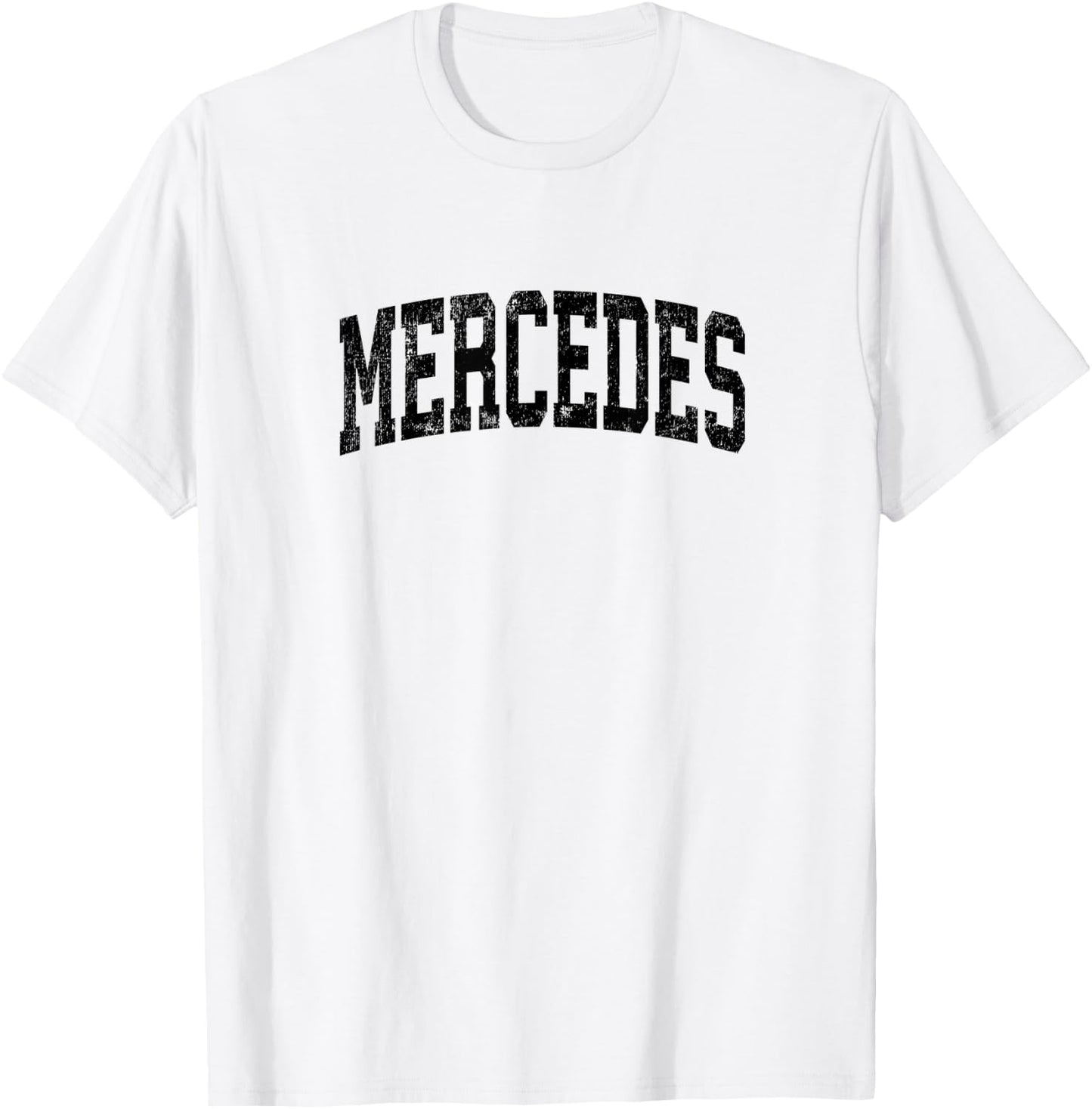 Mercedes Texas TX Vintage Athletic Sports Black Design T-Shirt - T-Shirt | White