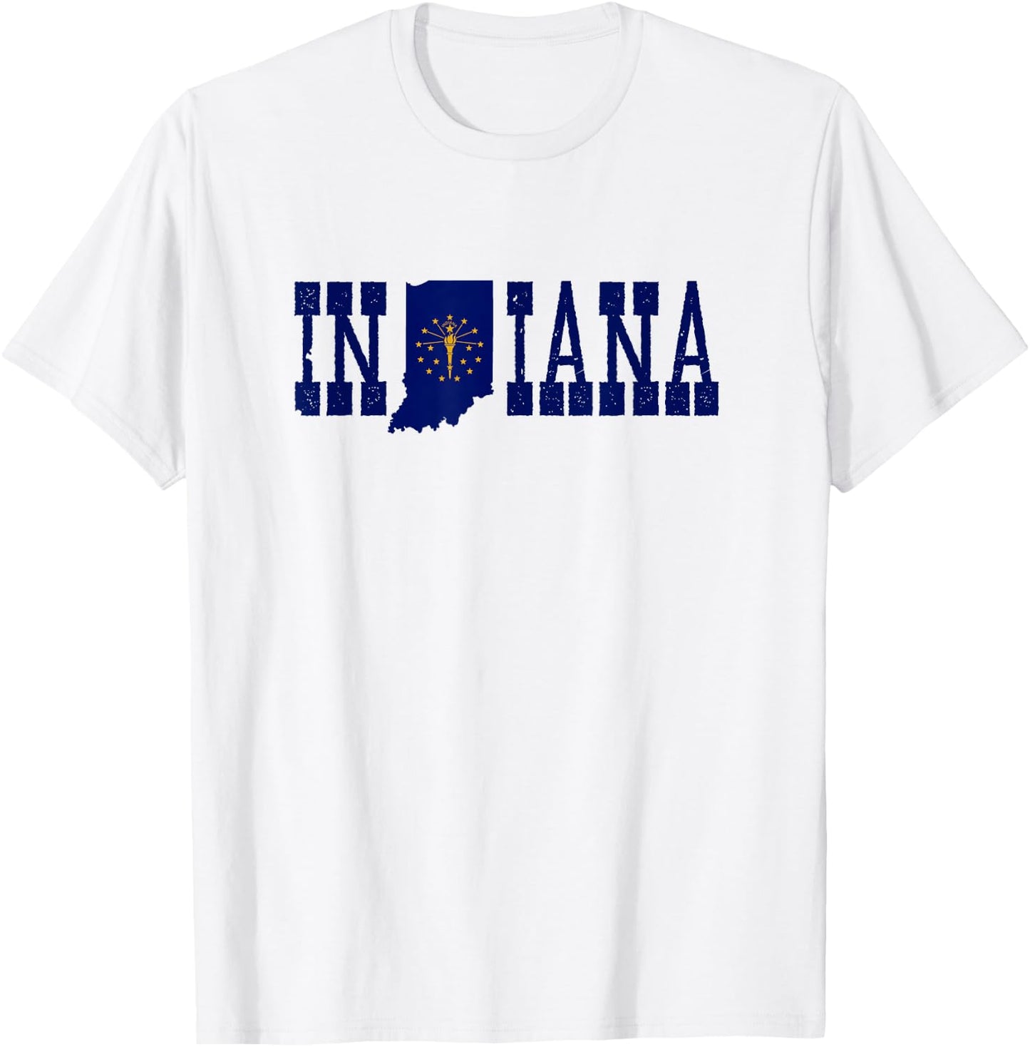 Indiana State and Indiana Flag with Pride for Indiana T-Shirt - T-Shirt | White