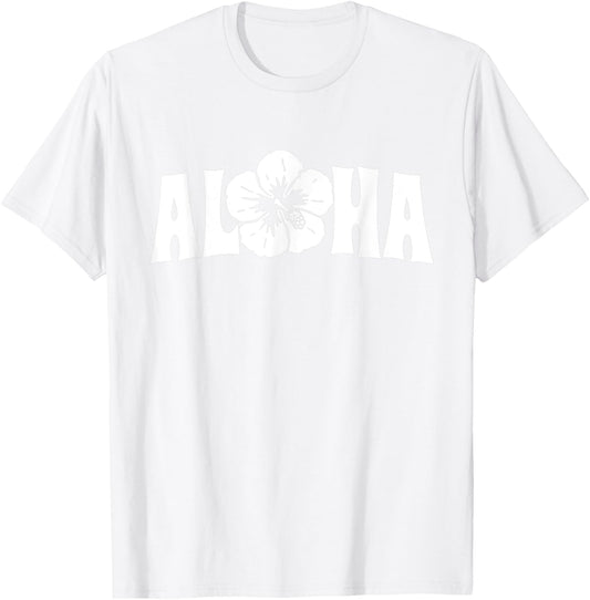 Aloha Hawaii Trip Summer Vacation Girls Women Flower Beach T-Shirt - T-Shirt | White