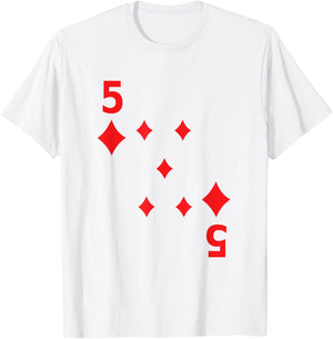 Five of Diamonds poker playing card costume shirt T-Shirt - T-Shirt | White