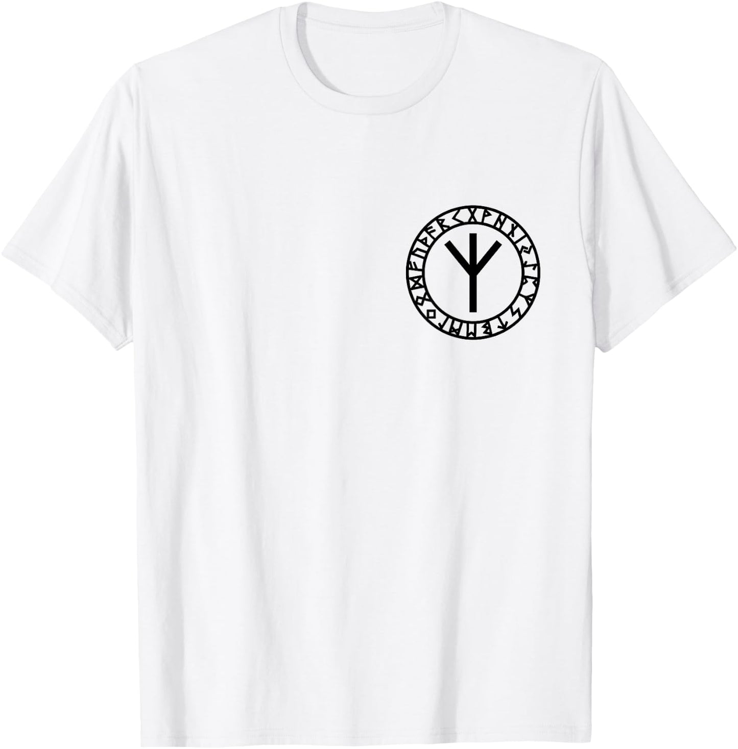 Algiz rune amulet Viking Nordic Germanic Odin Thor Vintage T-Shirt - T-Shirt | White