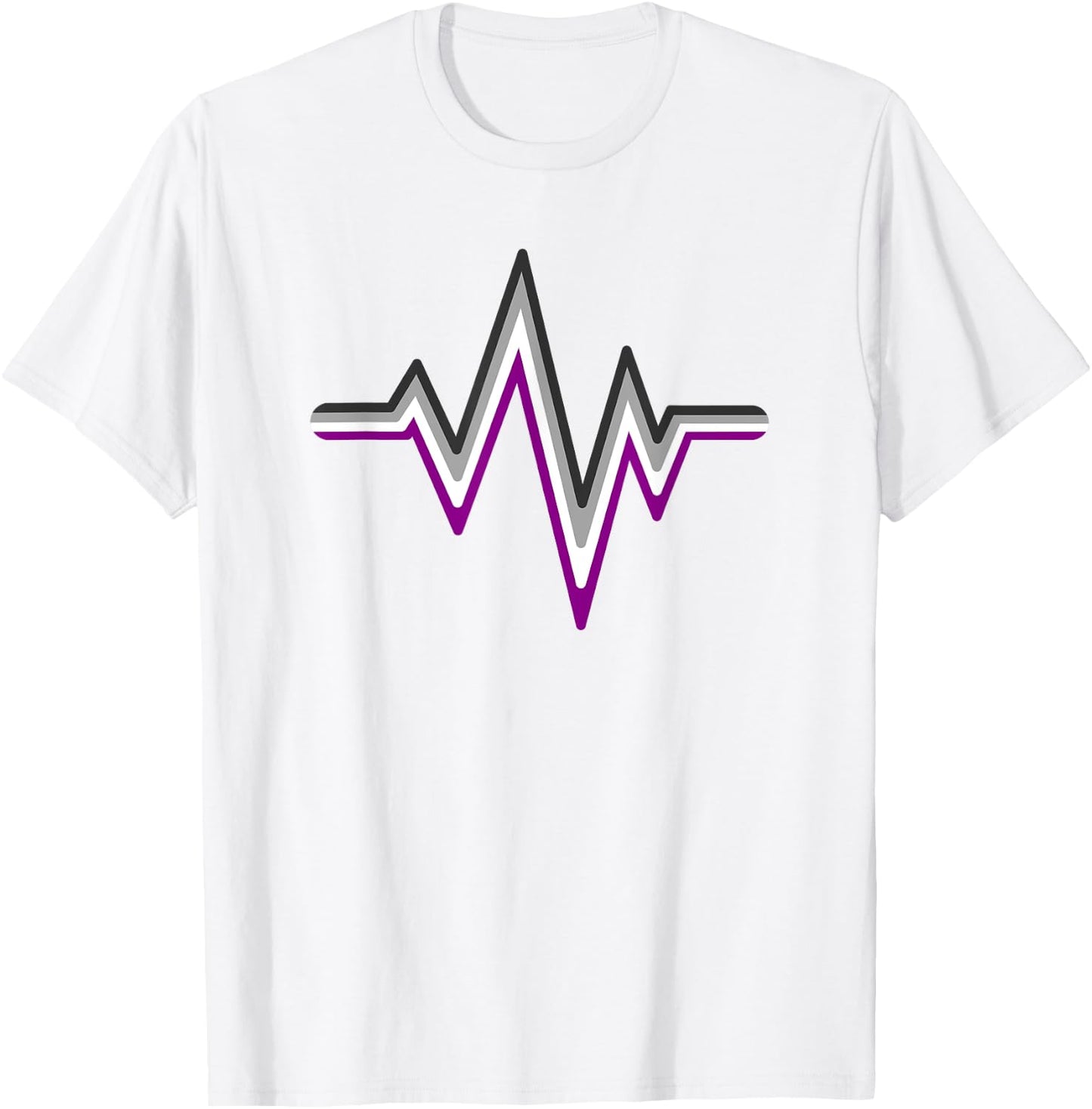 Asexual Heartbeat Ace Flag Colors Asexuality Pride Nurse T-Shirt - T-Shirt | White