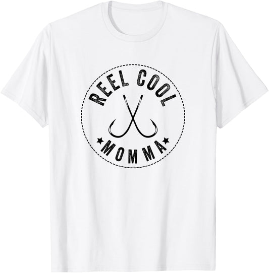 Reel Cool Momma, Moms Fishing T-Shirt - T-Shirt | White
