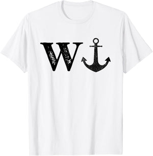 W ANCHOR Funny Wanker Jerk Funny Slang Boating T-Shirt - T-Shirt | White