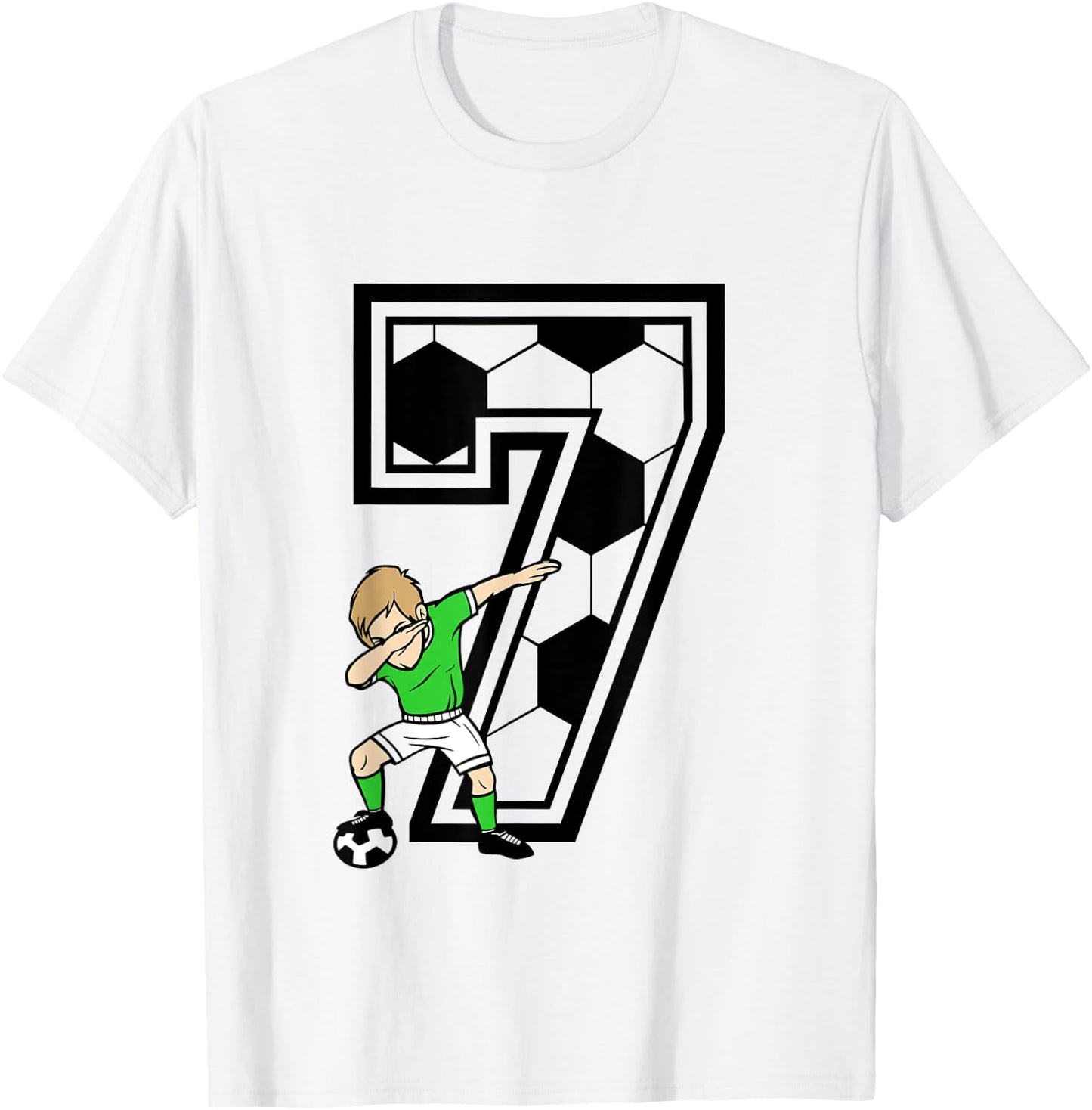 7 Year Old Boy Soccer Player 7th Birthday Kids T-Shirt - T-Shirt | White