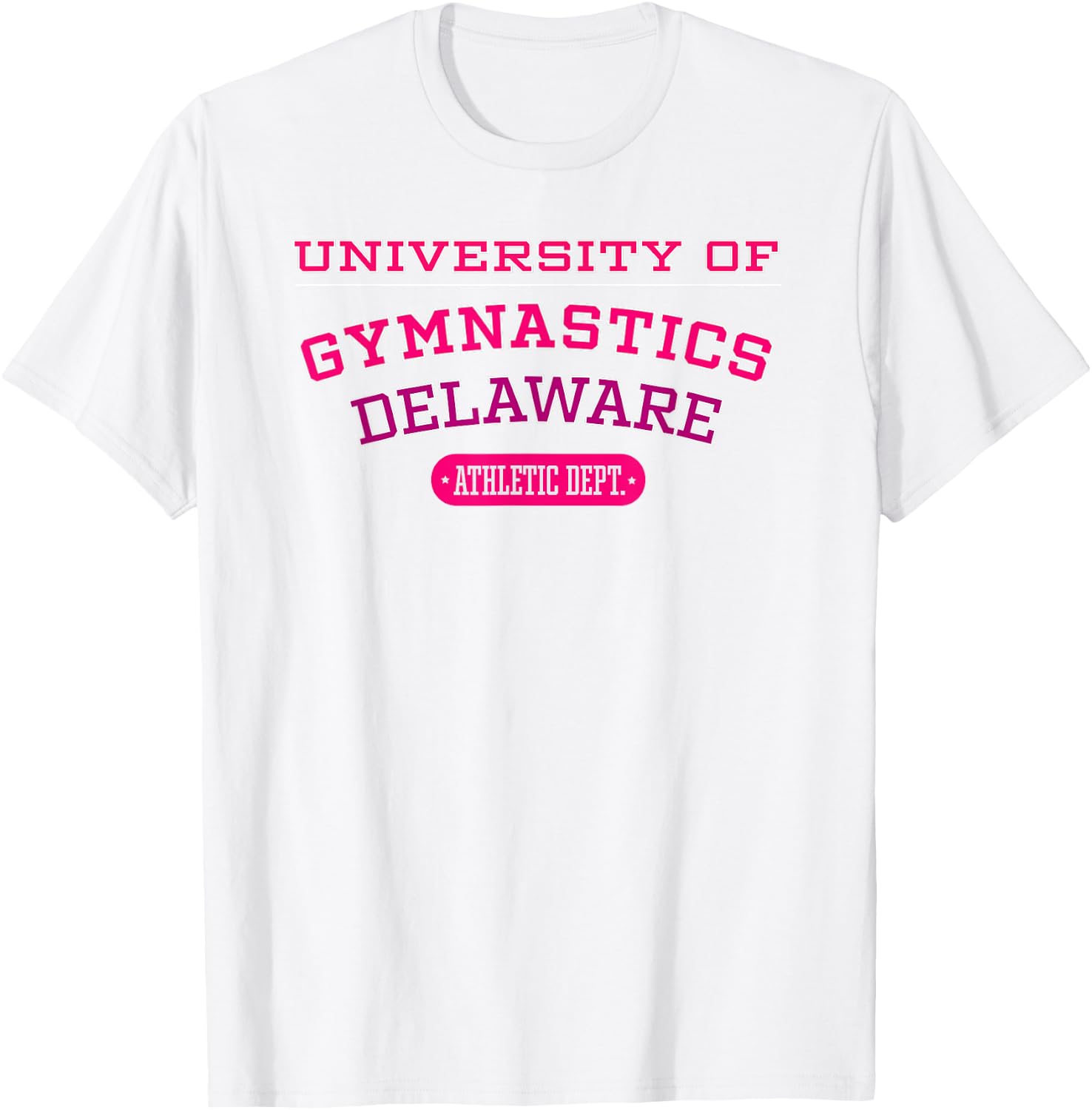 University of Gymnastics DELAWARE Athletic Dept. T-Shirt - T-Shirt | White