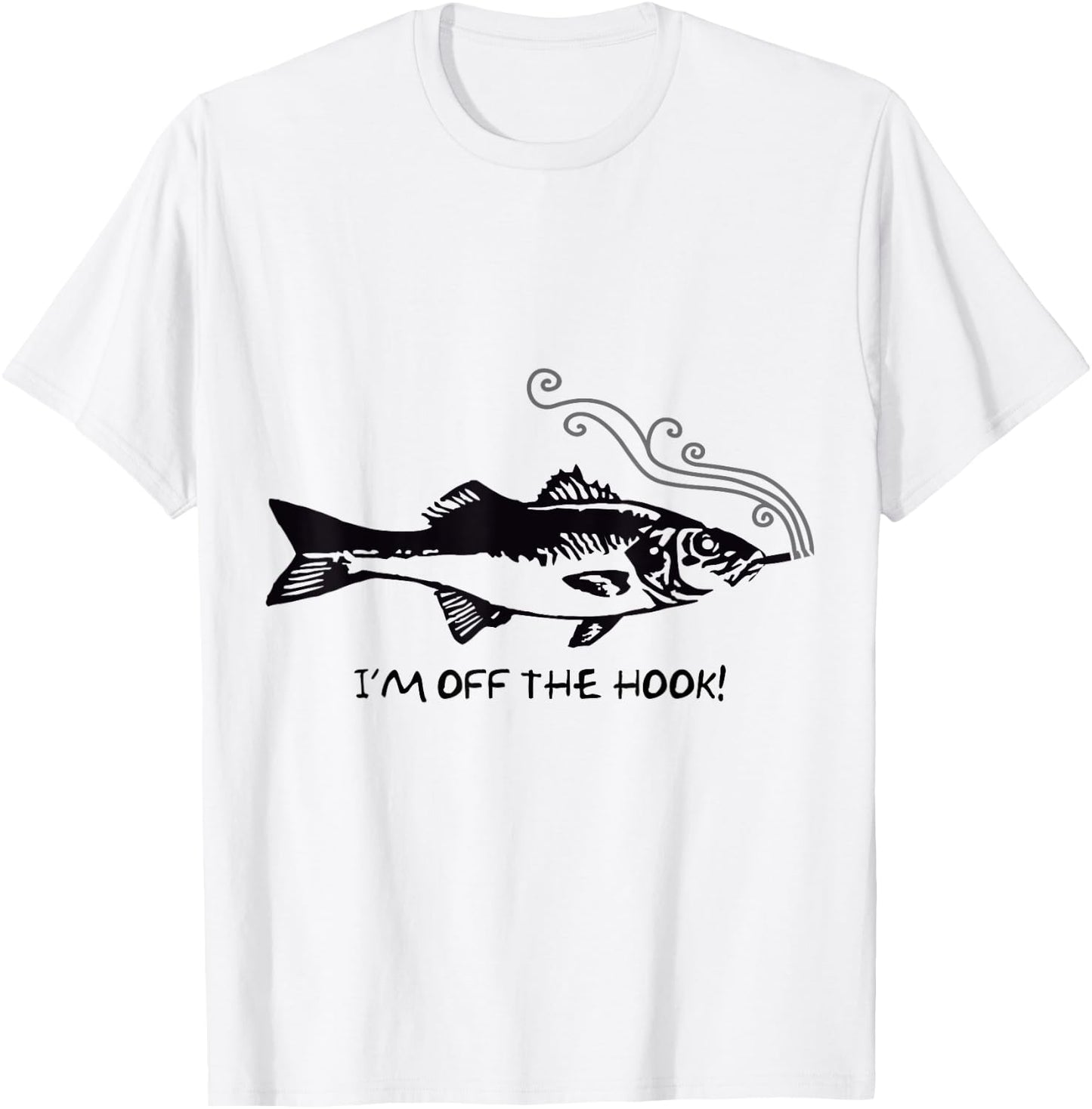I'm Off the Hook - Fish Smoking T-Shirt - T-Shirt | White