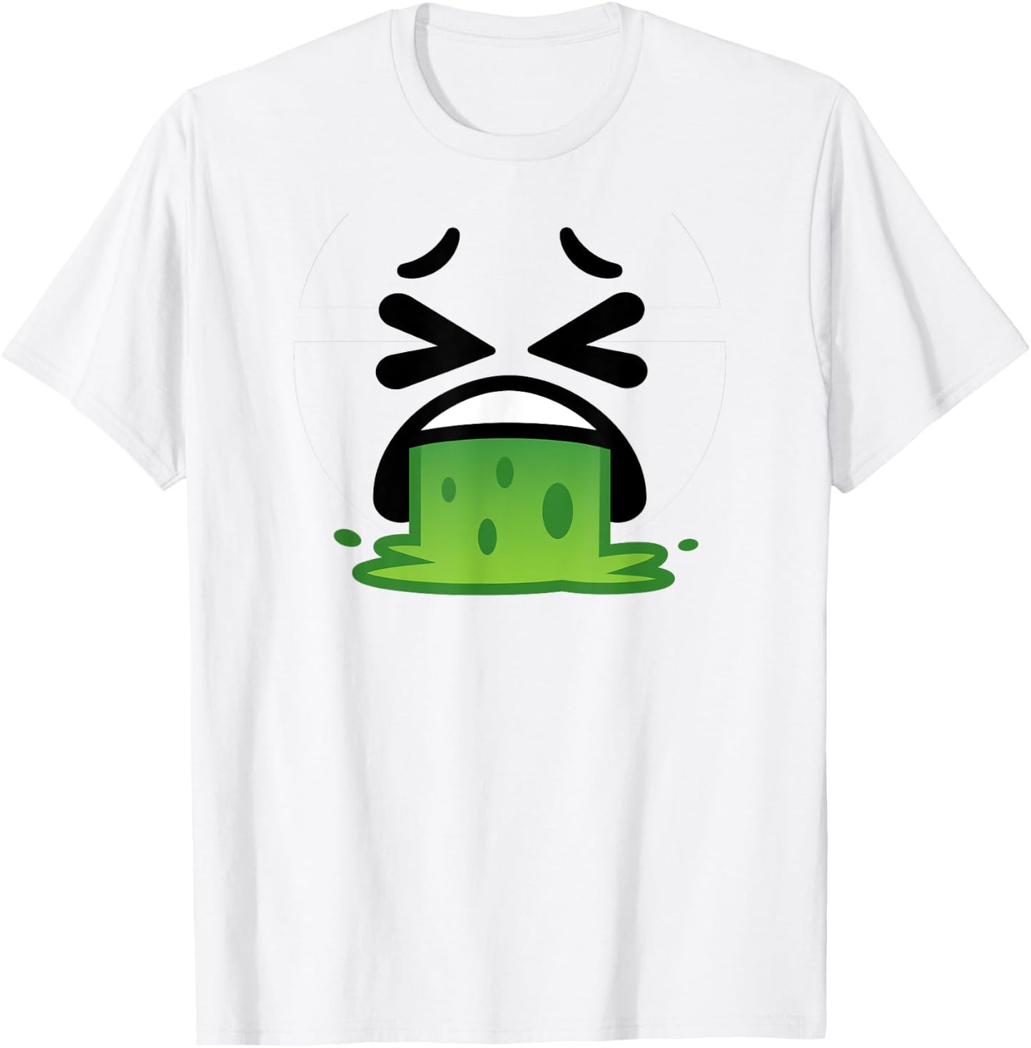 Puke Face cartoon Funny Vomit Puking cartoon T-Shirt - T-Shirt | White