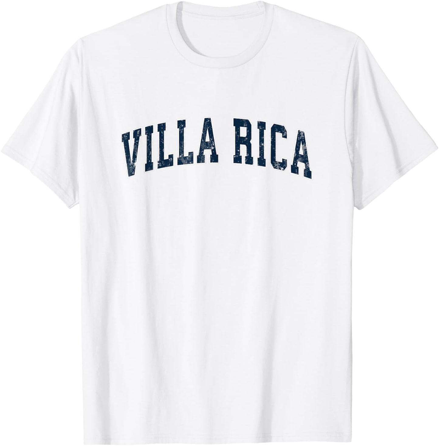 Villa Rica Georgia GA Vintage Sports Design Navy Design T-Shirt - T-Shirt | White