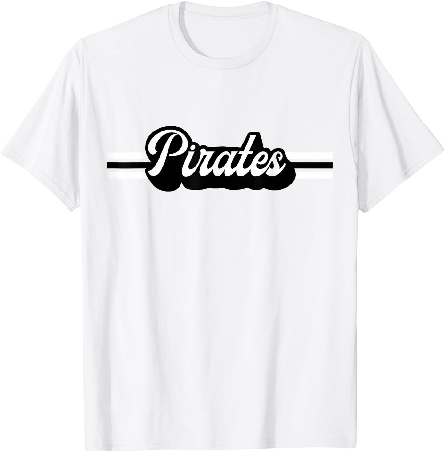Retro Pirates Mascot, School Spirit, Pirate Sports T-Shirt - T-Shirt | White