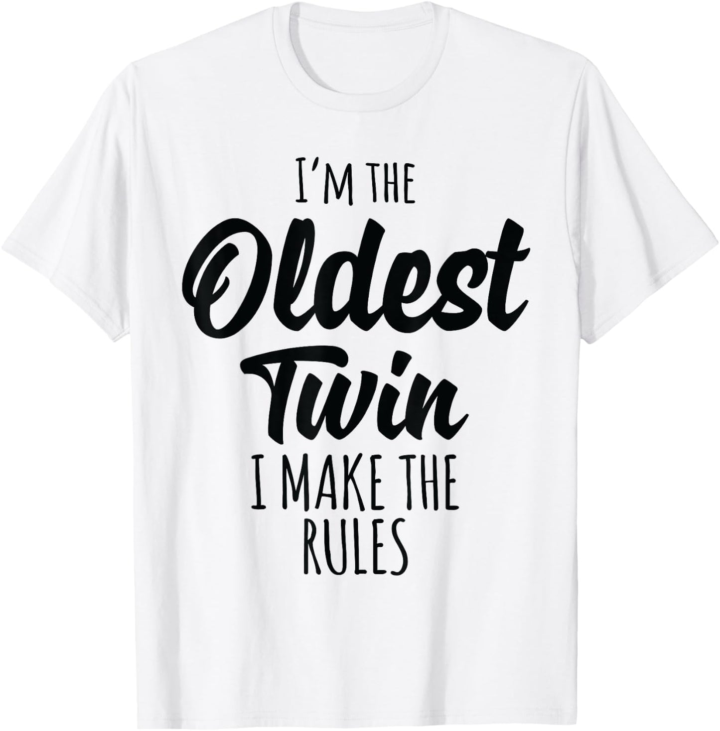 Twins Shirt Matching Birthday Gift Sibling Oldest Twin T-Shirt - T-Shirt | White