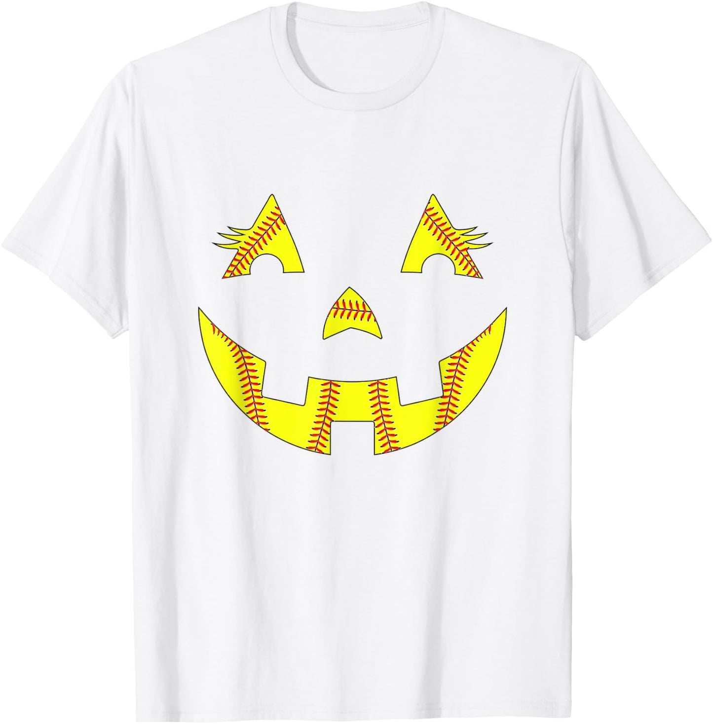 Jack O Lantern Softball Halloween Costume Mom Women Girls T-Shirt - T-Shirt | White