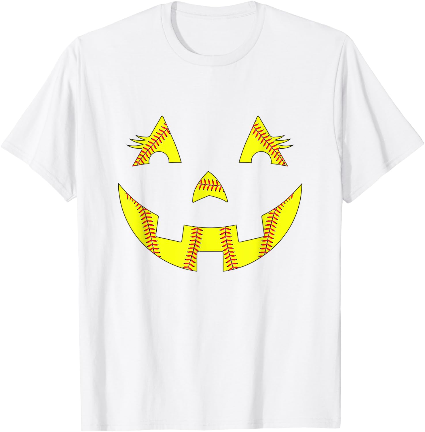 Jack O Lantern Softball Halloween Costume Mom Women Girls T-Shirt - T-Shirt | White