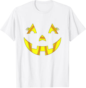 Jack O Lantern Softball Halloween Costume Mom Women Girls T-Shirt - T-Shirt | White