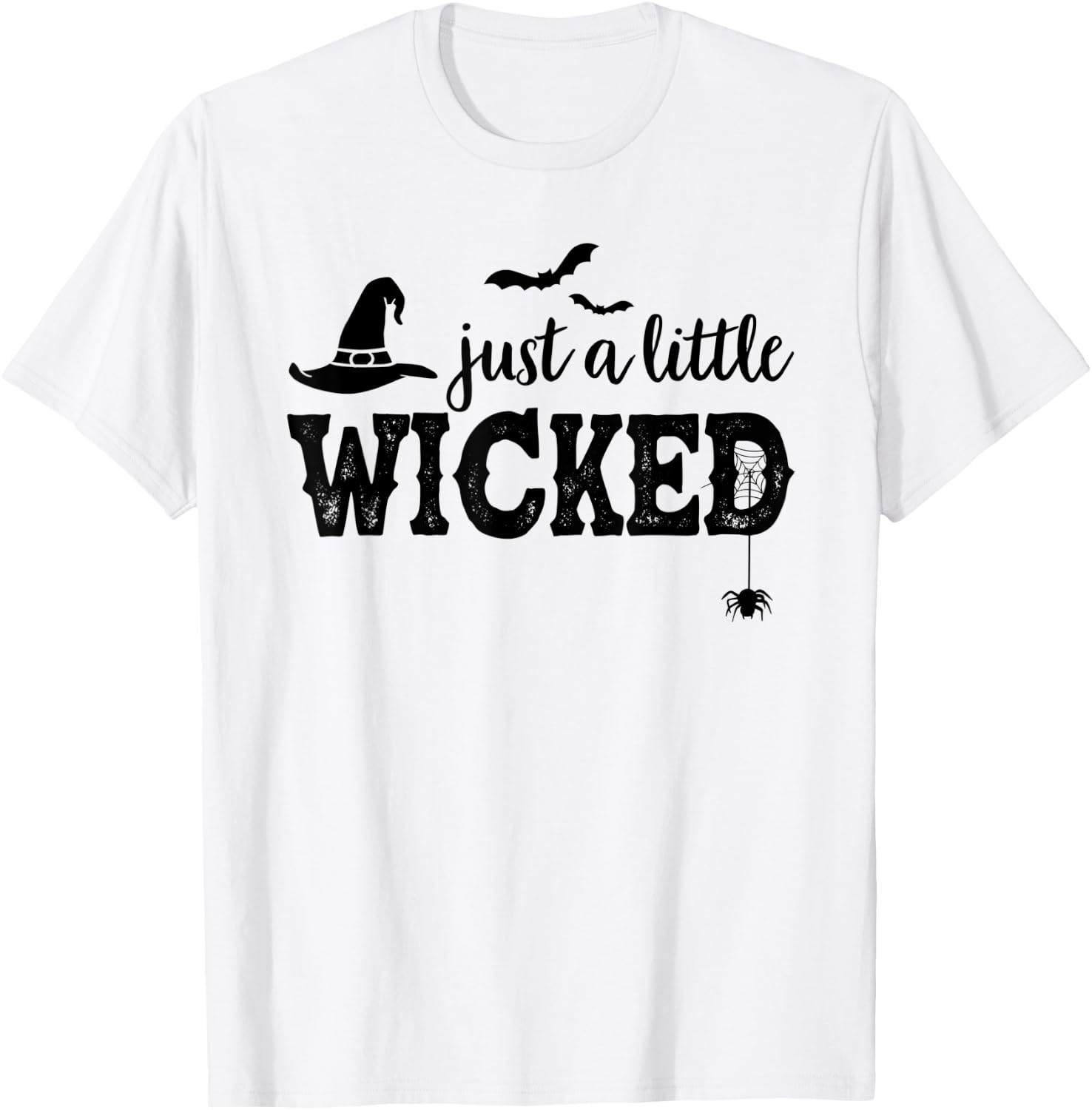 Just A Little Wicked Halloween Shirt Witch T-Shirt - T-Shirt | White