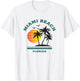 Retro Cool Miami Beach Florida Beaches Novelty T-Shirt - T-Shirt | White