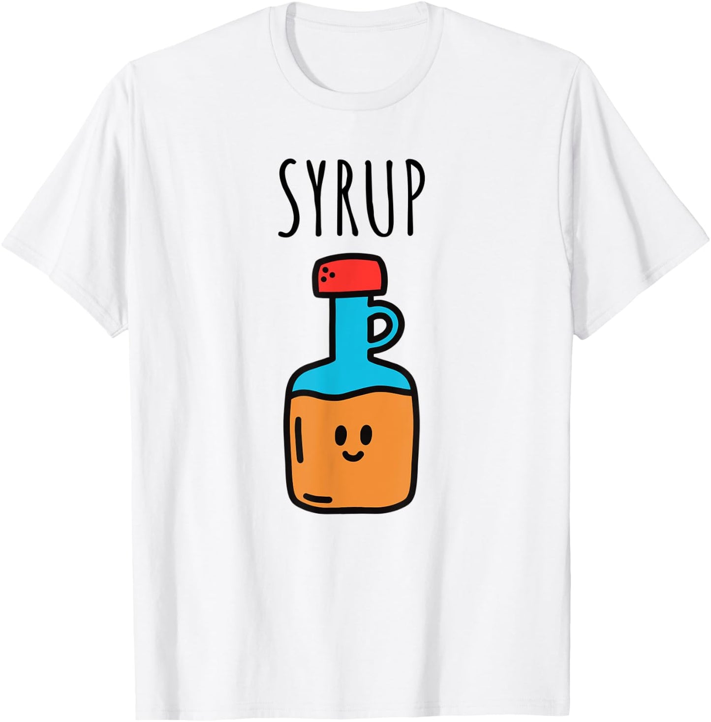 Pancakes Syrup Matching couple costume BFF Halloween funny T-Shirt - T-Shirt | White