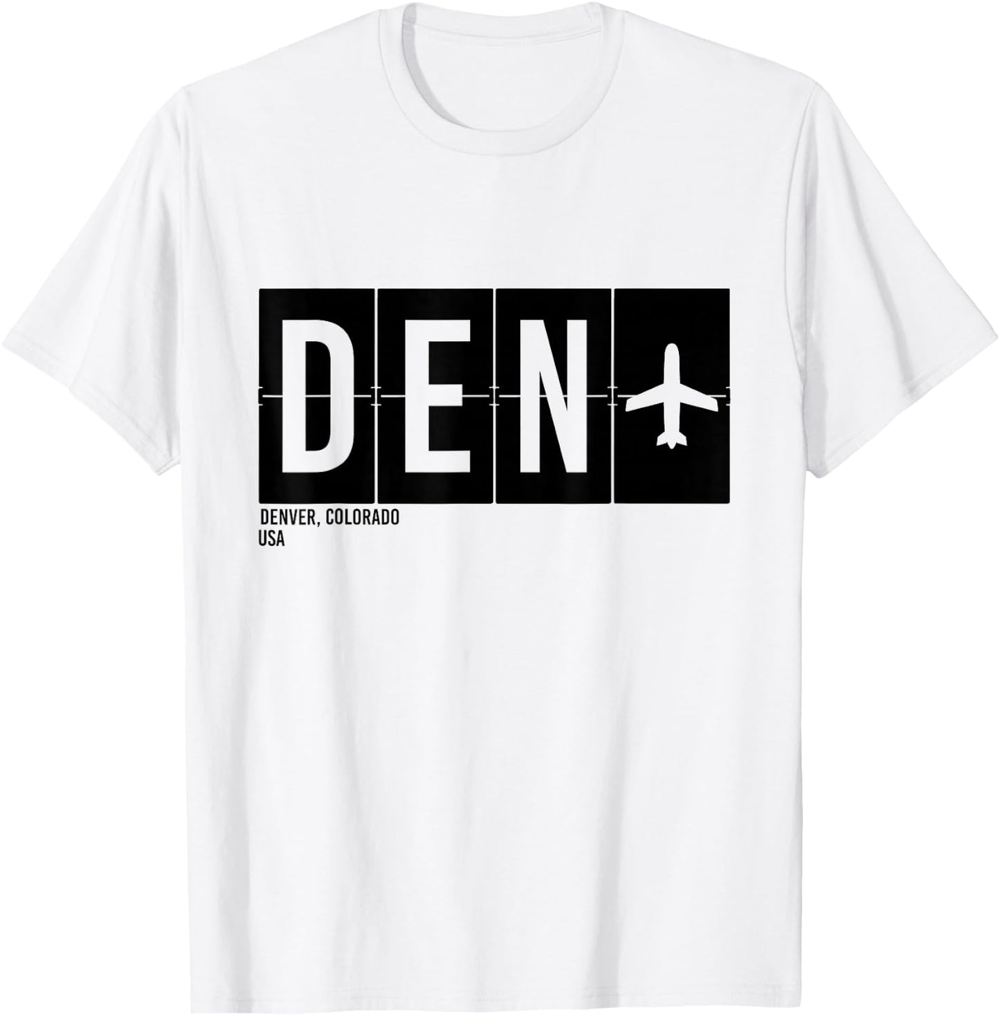 DEN Denver Colorado USA Airport Code International Travel T-Shirt - T-Shirt | White