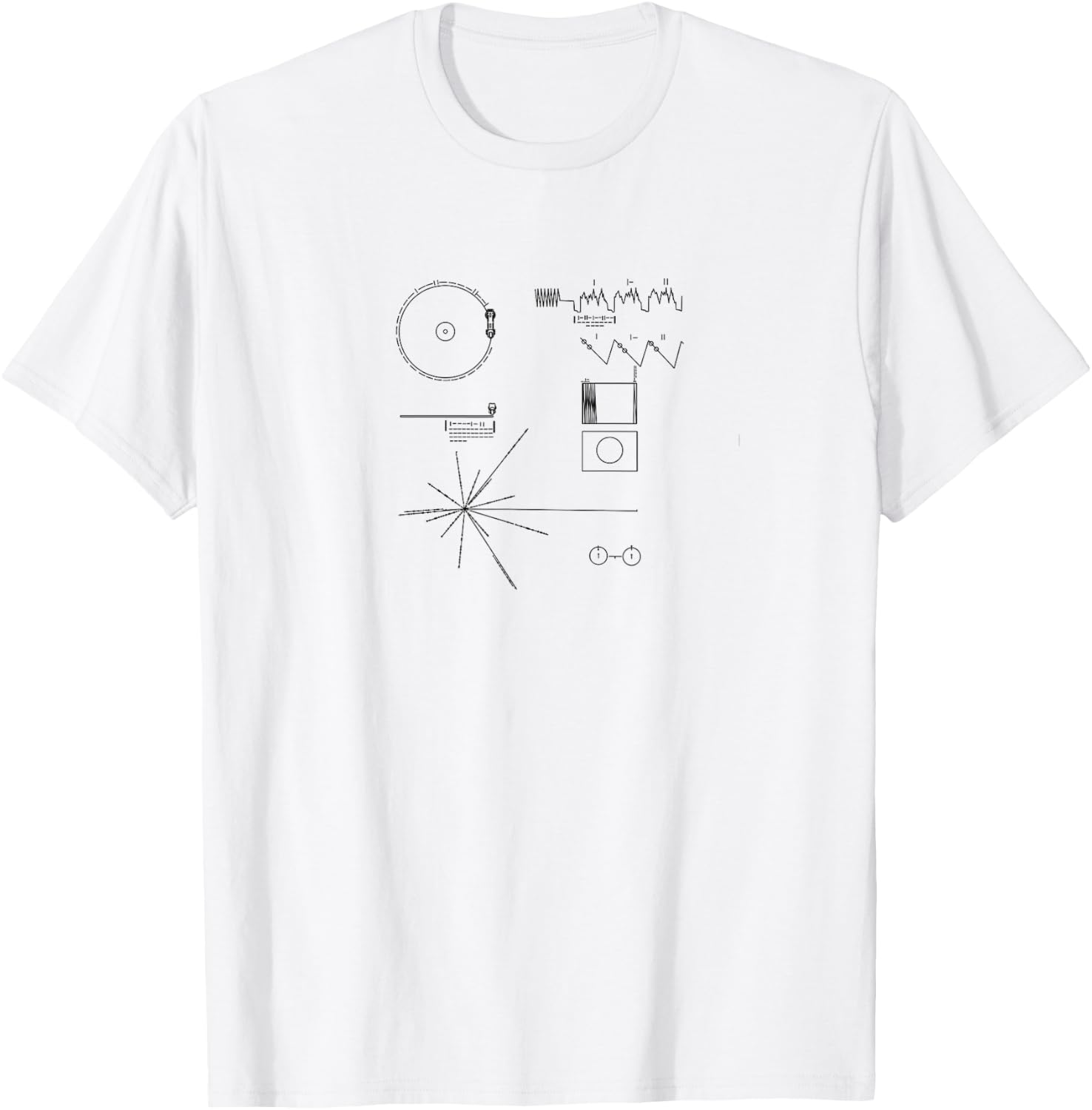 Voyager Golden Record NASA T Shirt T-Shirt - T-Shirt | White