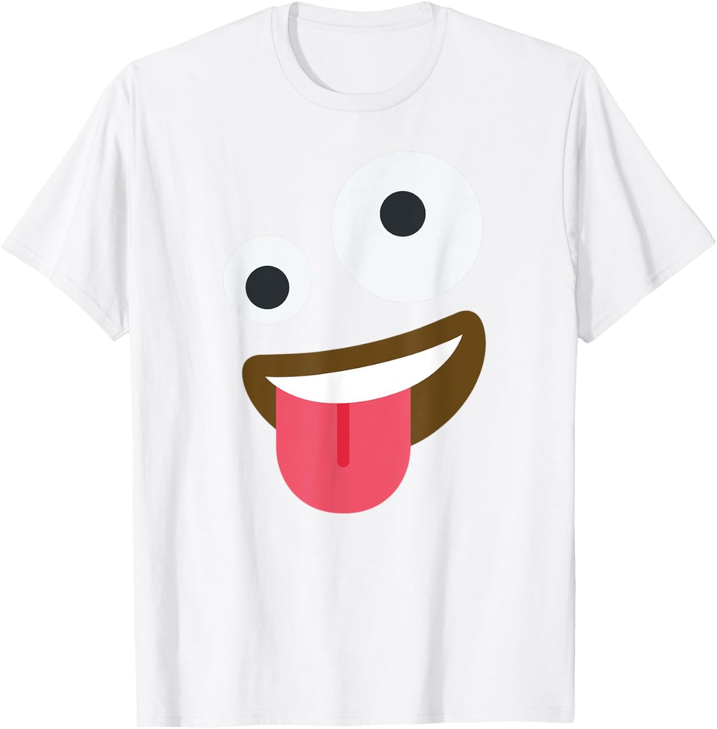 Zany Emoticon Face Crazy Eyes Wild Goofy costume T-Shirt - T-Shirt | White