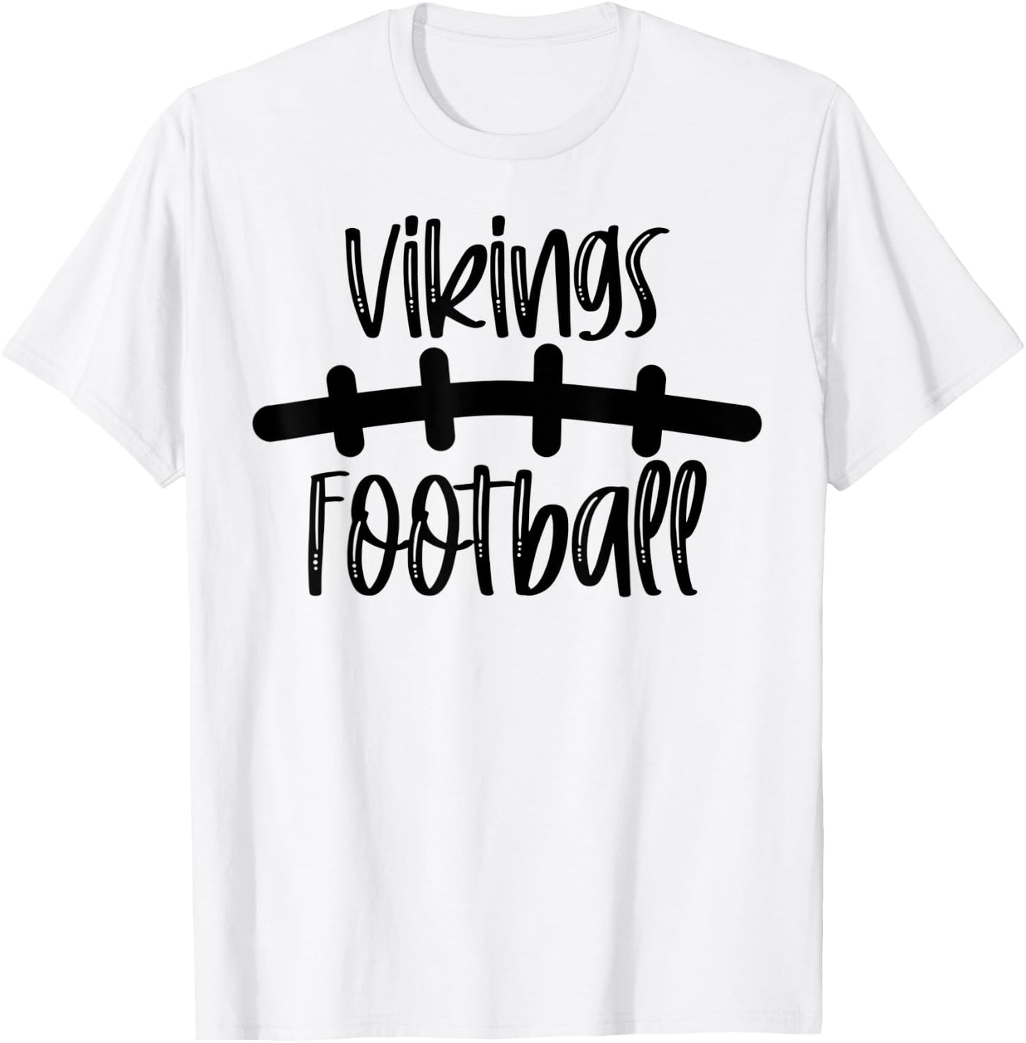 Vikings Football School Spirit Team Mascot Game Night T-Shirt - T-Shirt | White