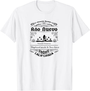 Año Nuevo State Park California vintage style T-Shirt - T-Shirt | White