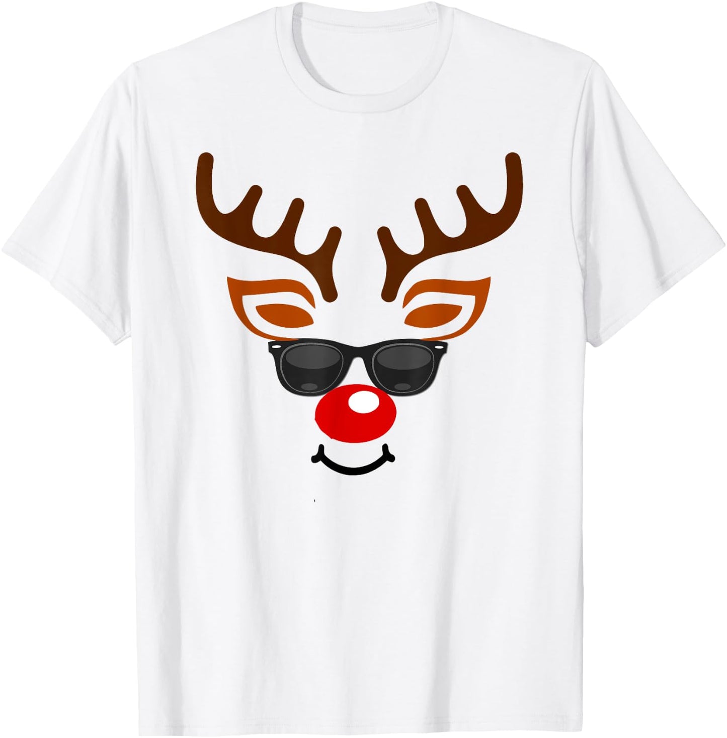 Rudolph Red Nose Reindeer Face Kids T-Shirt - T-Shirt | White