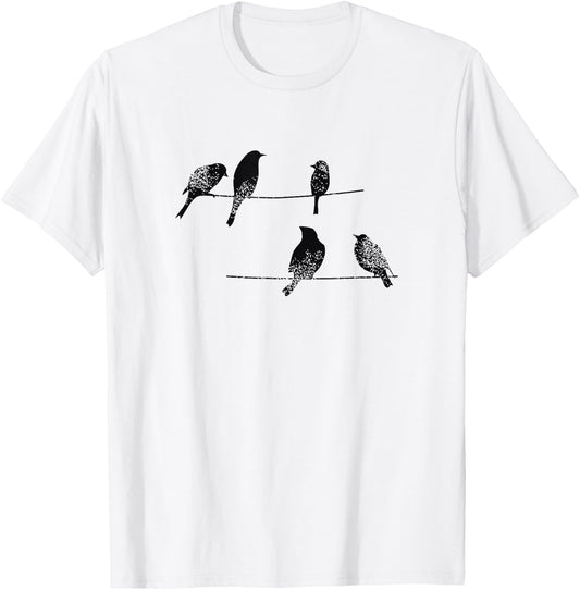 Birds on a wire T-Shirt - T-Shirt | White