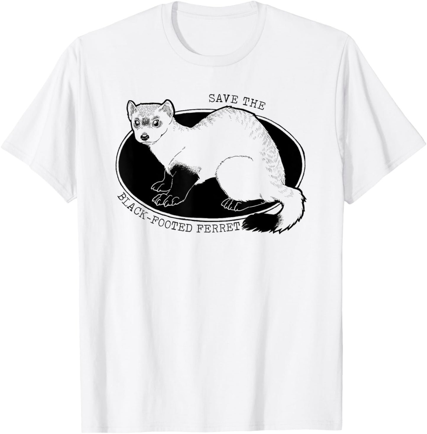 Save The American Ferret - Black-footed Ferret T-Shirt - T-Shirt | White