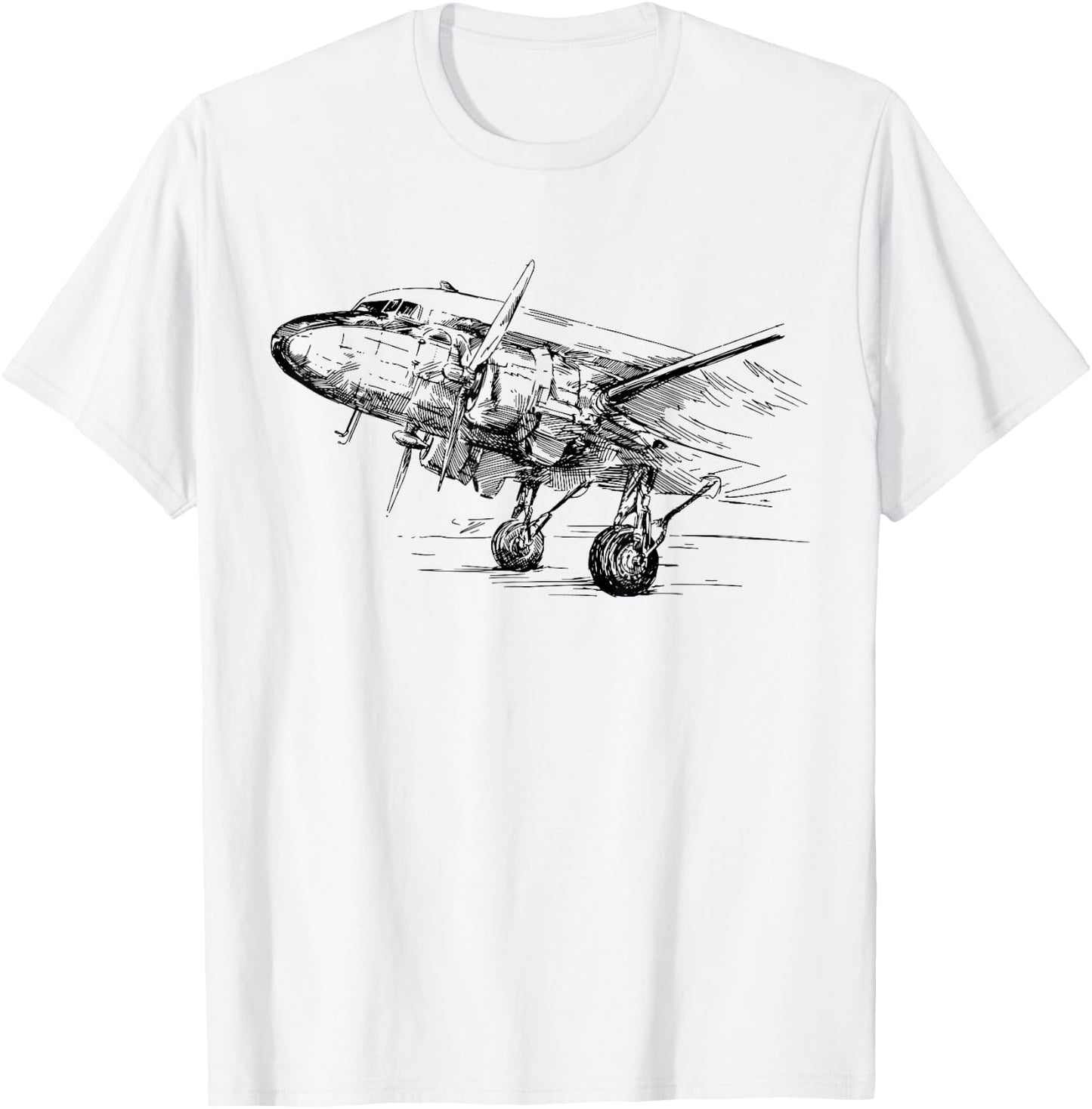 Vintage DC-3 Airplane Husband Dad Grandfather T-Shirt - T-Shirt | White