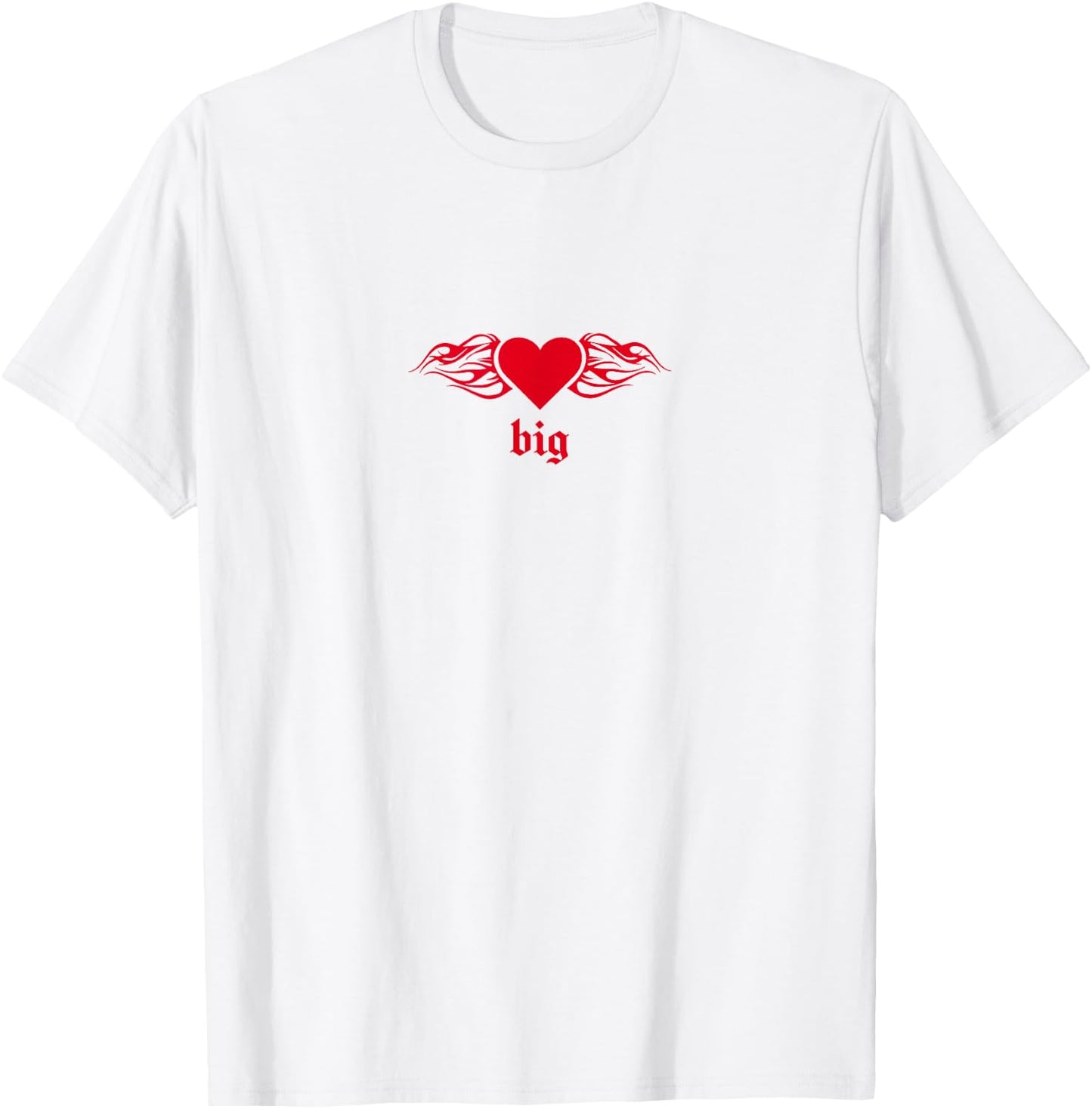 Heart Flames Big Little Sister Sorority Reveal for Big T-Shirt - T-Shirt | White