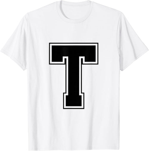 Letter T Big Bold Capital Varsity Alphabet Monogram