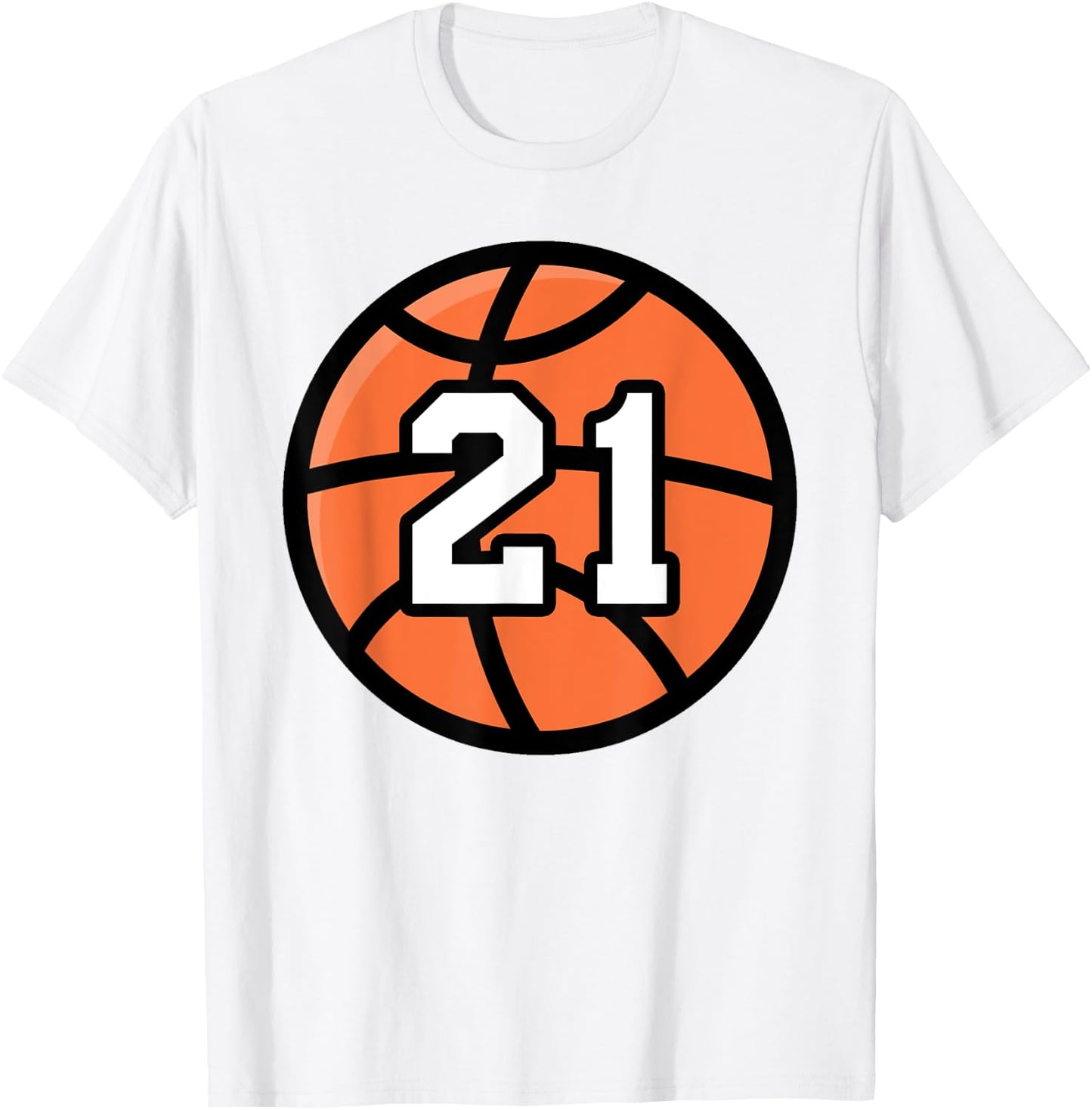 Classic Sport Basketball 21 Jersey Number T-Shirt - T-Shirt | White
