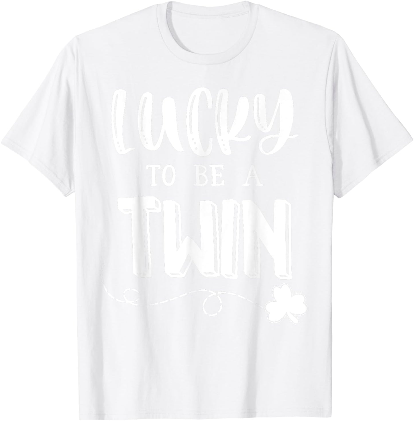 Lucky To Be A Twin Shirt Twin St Patricks Day Kid T-Shirt - T-Shirt | White